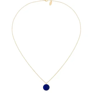 Viadoli Collier pendentif pierre plate (lapis) Online