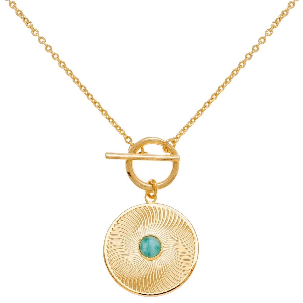 collier_pendentif_vrill_e_0.webp Viadoli Collier pendentif vrillé et pierre (doré) Online