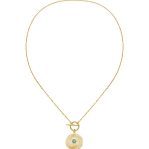 Viadoli Collier pendentif vrillé et pierre (doré) Online