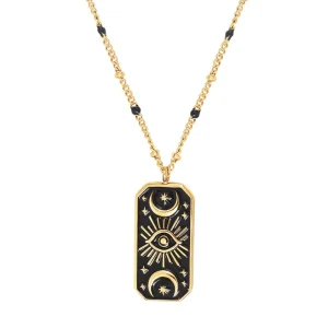 Siloé Collier plaque black talisman œil Hot