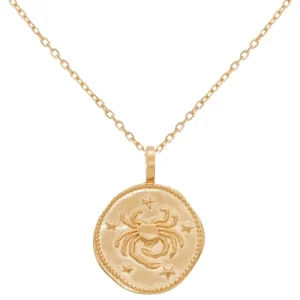 By Jollia Collier signe astro Cancer à graver (plaqué or) Discount