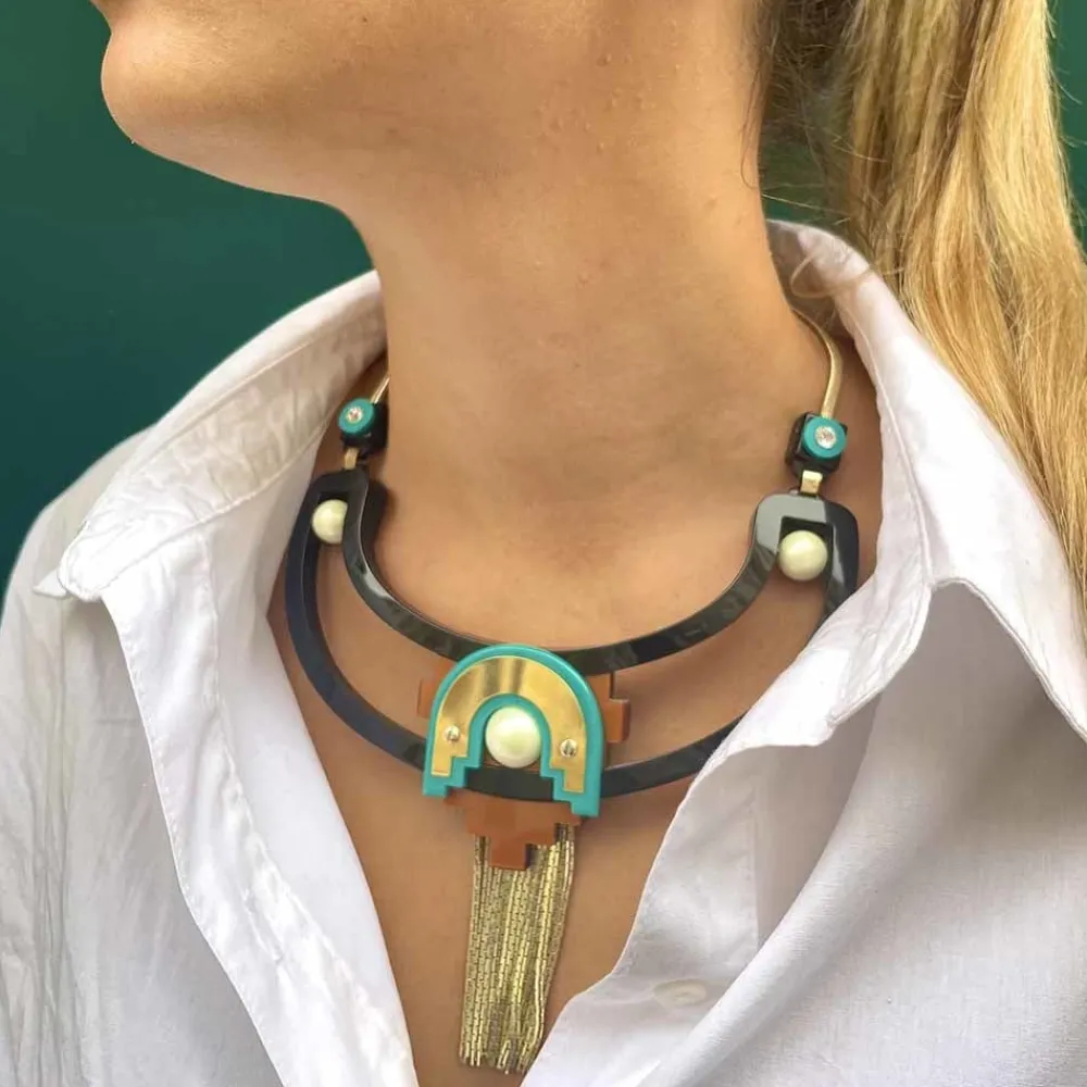 collier_tikal_turquoise_1.webp Gissa Bicalho Collier Tikal turquoise New