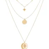 Siloé Collier triple rangs médailles et étoile (doré) New