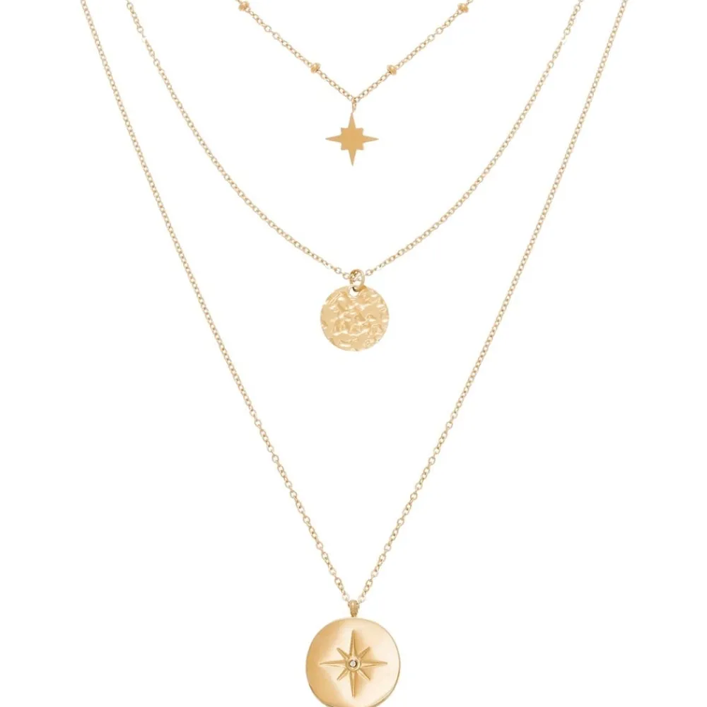 collier_triple_rangs_mdai_0.webp Siloé Collier triple rangs médailles et étoile (doré) New