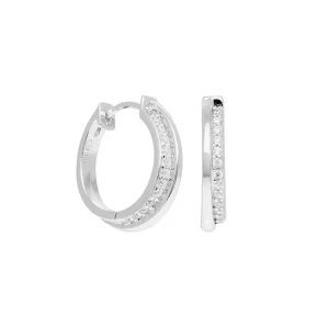 By Jollia Créoles doubles zircons (argent) New