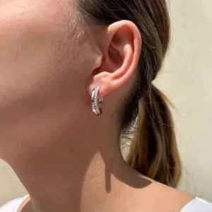 By Jollia Créoles doubles zircons (argent) New