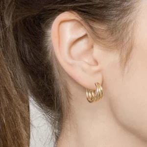 By Jollia Créoles triple (plaqué or) Clearance