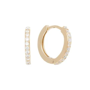 By Jollia Créoles zircons blancs (plaqué or) Discount