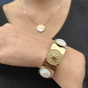 Siloé Jonc doré étoile et nacre Sale