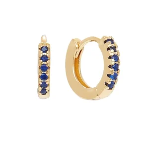 By Jollia Mini créoles bleues électrique (plaqué or) New