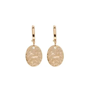 By Jollia Mini créoles médaille martelée (plaqué or) New