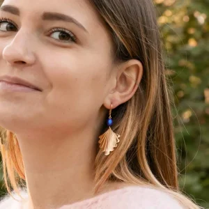 Viadoli Mini créoles pendantes bleue (doré) Online