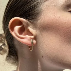 By Jollia Mini créoles serpent texturés (plaqué or) Clearance