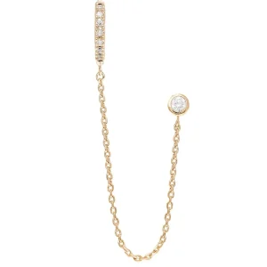 By Jollia Mono boucle créole et zircon (plaqué or) Fashion