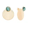 Viadoli Puces d'oreilles coquillage (jaspe) Fashion