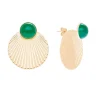 Viadoli Puces d'oreilles coquillage (agate verte) New