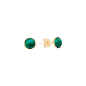 Viadoli Puces d'oreilles rondes (malachite) Fashion