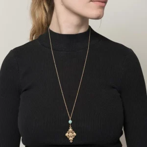 Viadoli Sautoir oriental et losange escargot (amazonite) Online