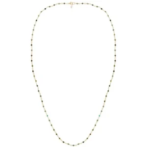 Siloé Sautoir perles fines turquoise africaine (doré) Hot