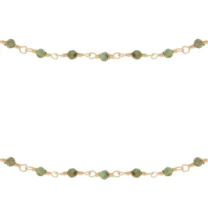 Siloé Sautoir perles fines turquoise africaine (doré) Hot