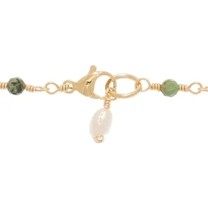 Siloé Sautoir perles fines turquoise africaine (doré) Hot