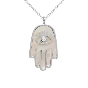 Zag Bijoux Sautoir talisman main nacre et oeil (argenté) Hot